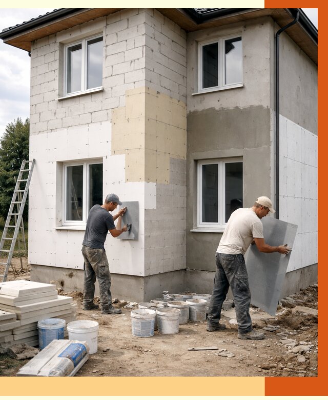 Утепление дома из газобетона в Советской Гавани от 4363 руб./м² — заказать у ТепломастерСвс